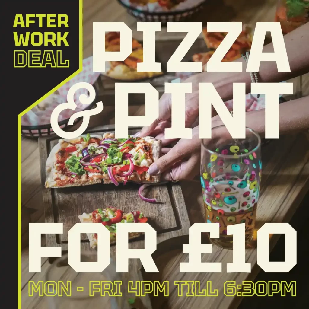 Pizza & Pint deal at Hukd Golf